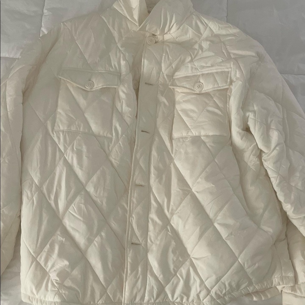 Diamond Print Puffer Button up